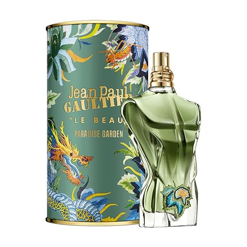 Jean Paul Gaultier Le Beau Paradise Garden cap close-up highlighting premium bottle detail