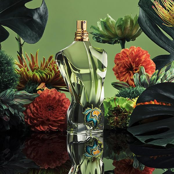Jean Paul Gaultier Le Beau Paradise Garden wearer holding bottle for daily wear versatility