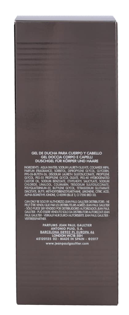 Jean Paul Gaultier Le Male logo with premium aesthetic suggesting all-in-one cleanse.