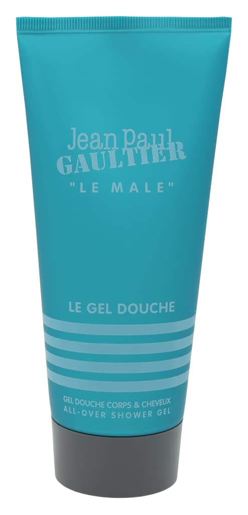 Jean Paul Gaultier Le Male shower gel lather close-up for rich cleansing foam.