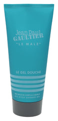 Jean Paul Gaultier Le Male shower gel lather close-up for rich cleansing foam.