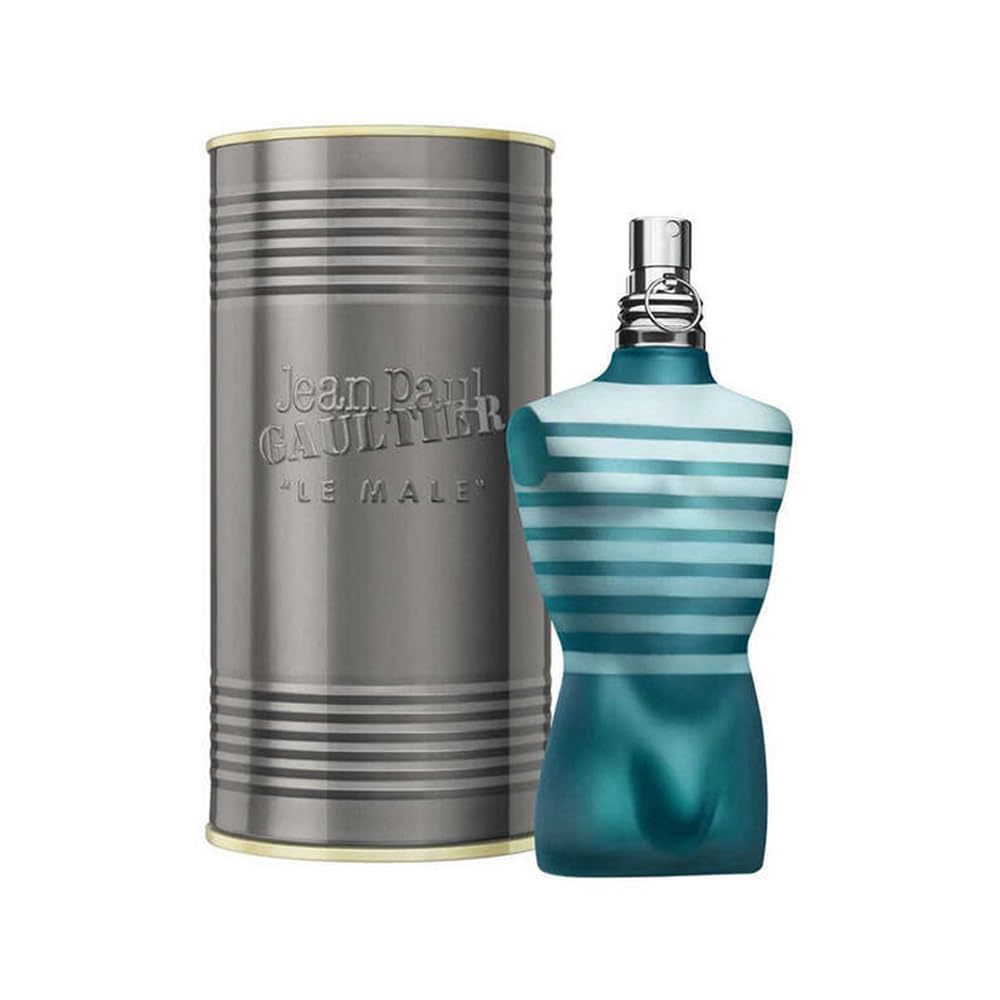 Jean Paul Gaultier Le Male bottle pour shows classic design, ideal for daily, confident scent use.