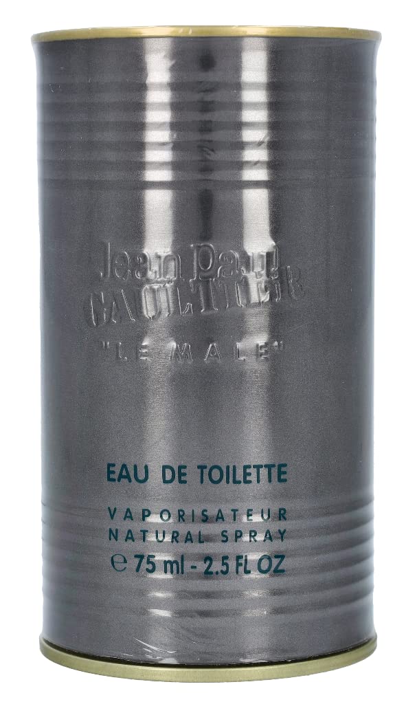 Jean Paul Gaultier Le Male display on shelf, premium packaging attracting attention.