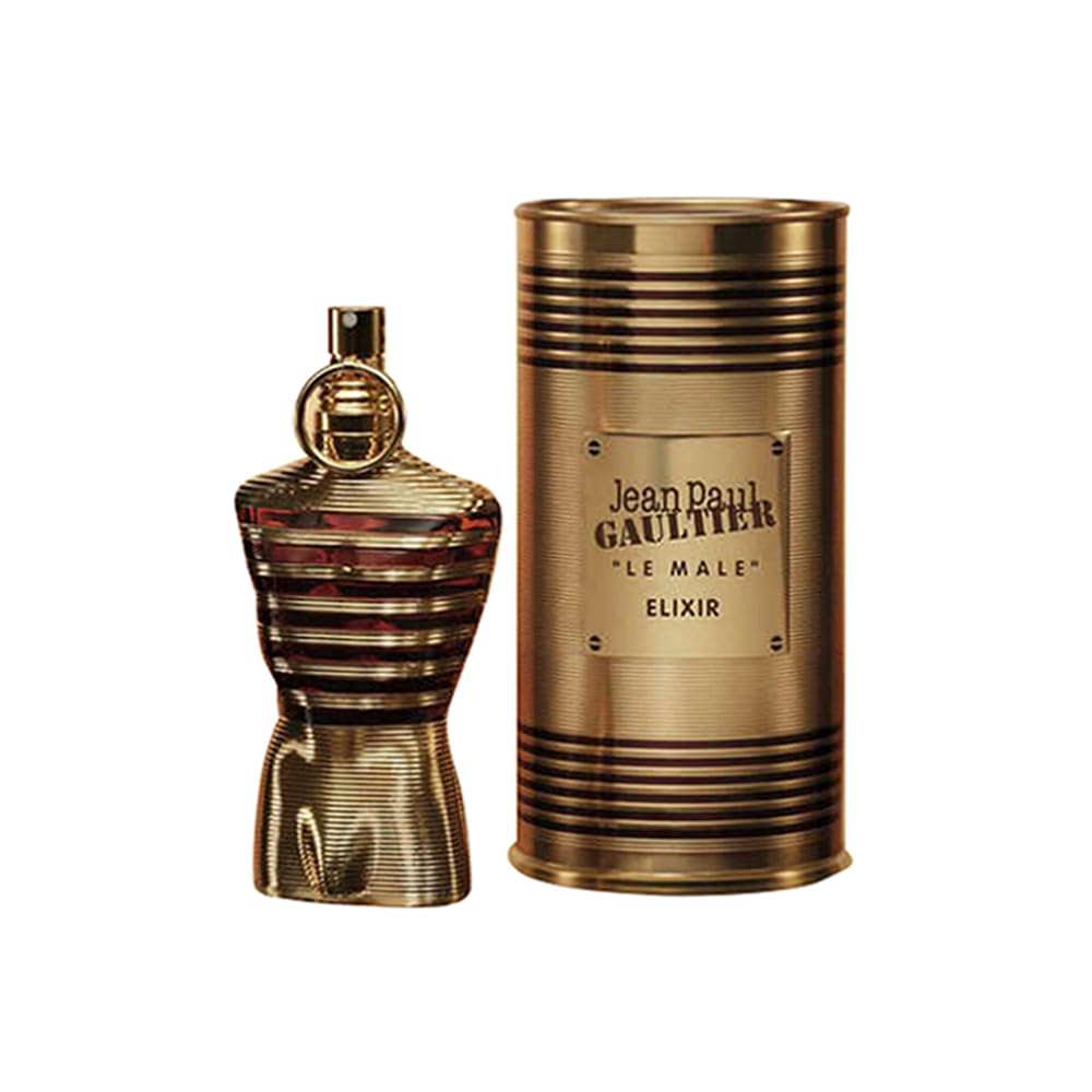 Jean Paul Gaultier Le Male Elixir bottle-front signals bold presence for date night