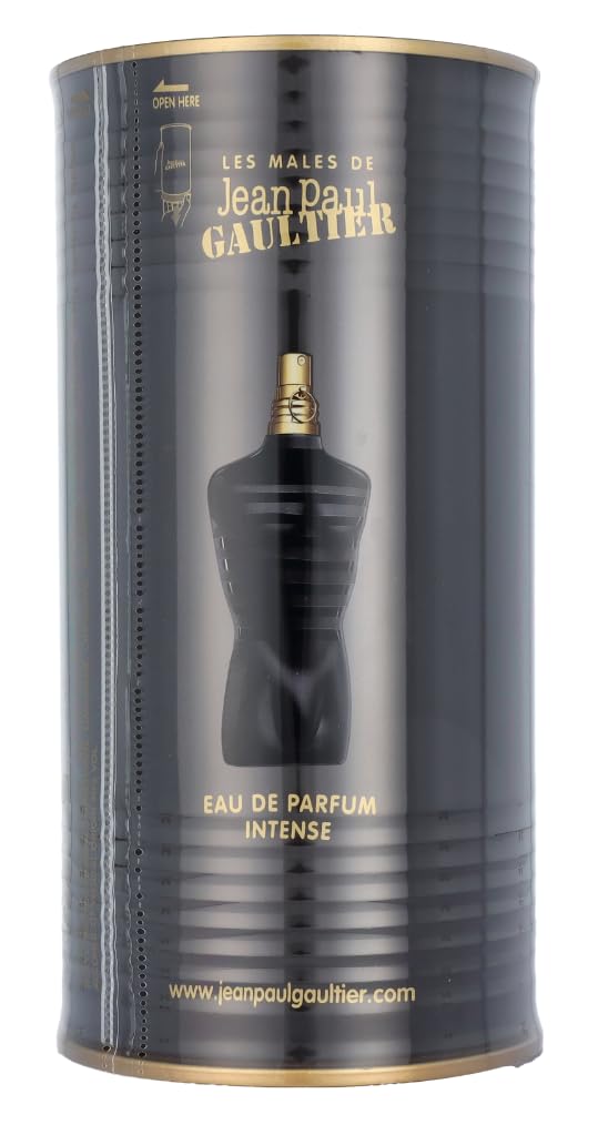 Jean Paul Gaultier Le Male Intense on shelf among grooming staples