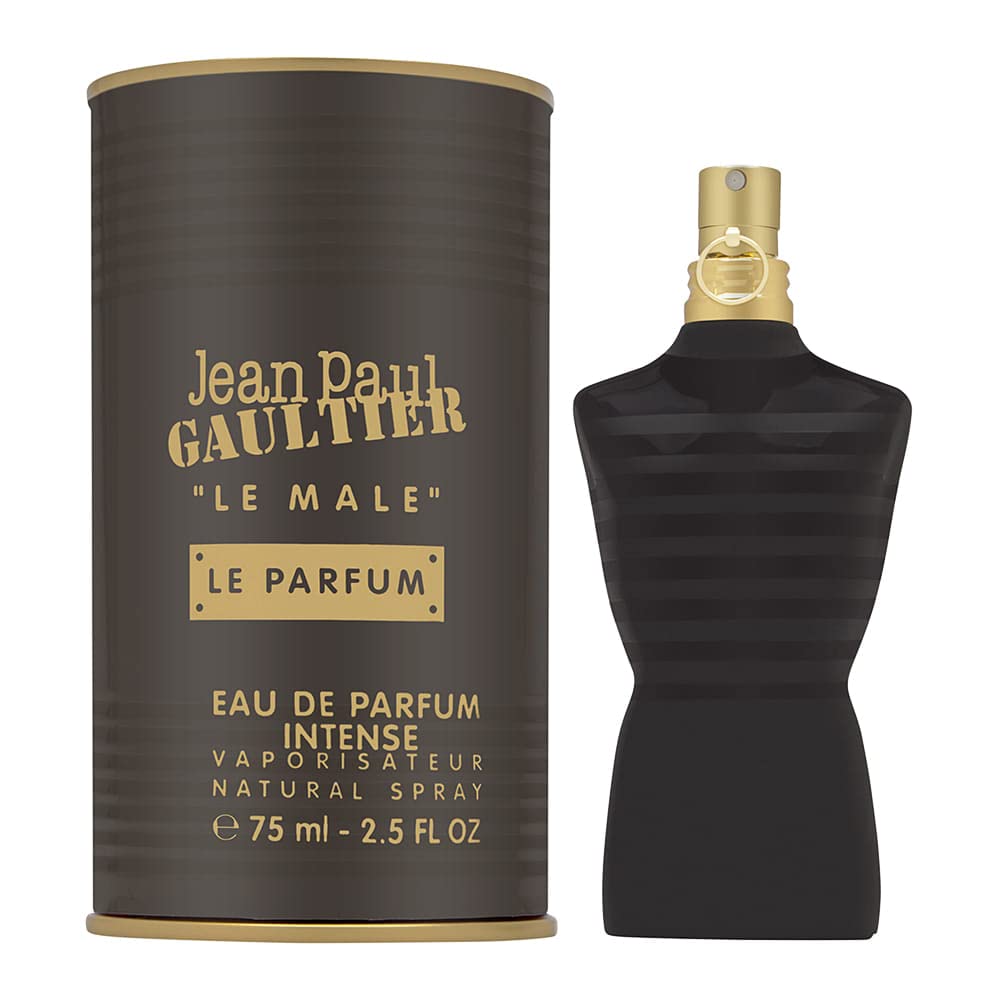 Jean Paul Gaultier Le Male Le Parfum bottle front view for evening wear
