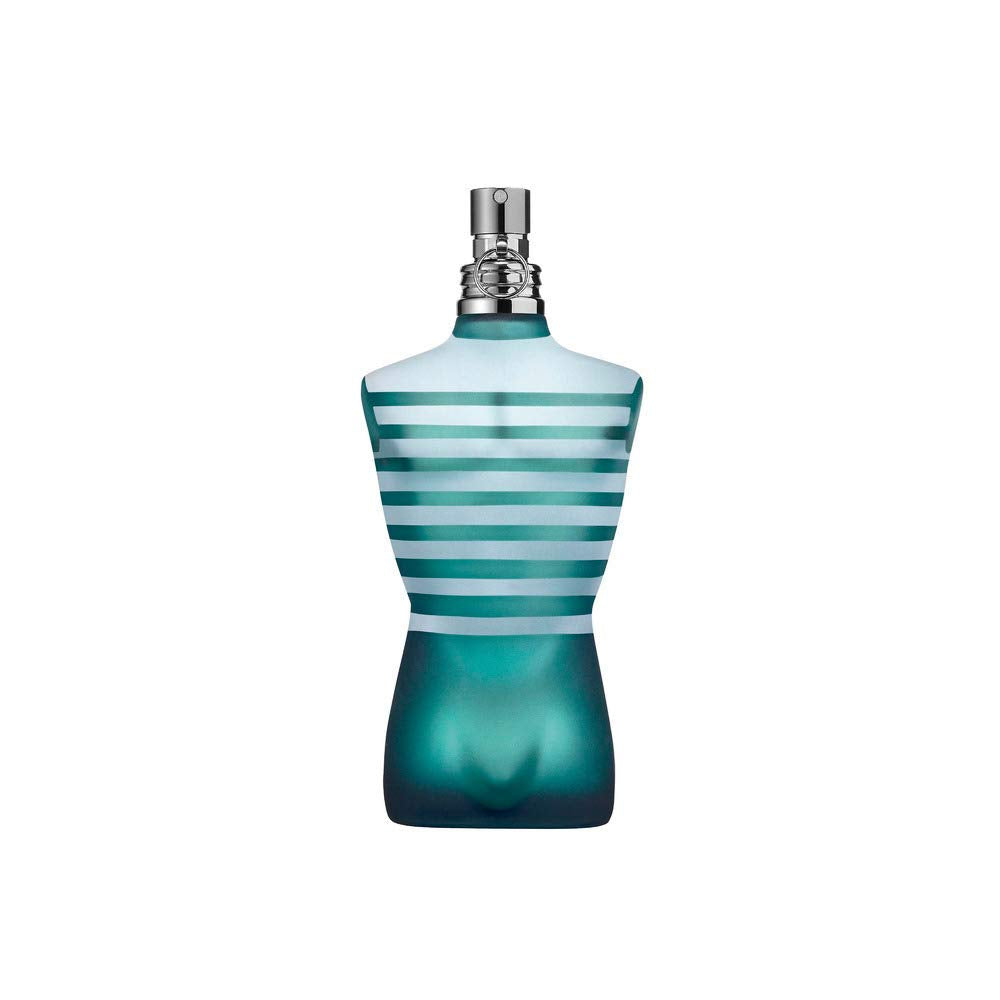Jean Paul Gaultier Le Male splash action demonstrates long-lasting scent for evenings