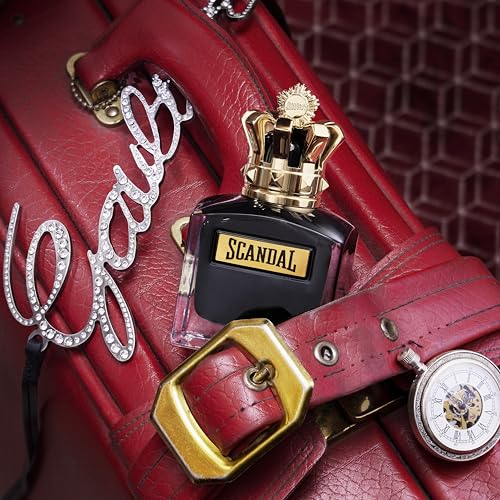Jean Paul Gaultier Scandal Pour Homme Le Parfum amber notes highlighted for warm, confident evenings.