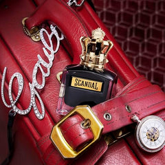 Jean Paul Gaultier Scandal Pour Homme Le Parfum amber notes highlighted for warm, confident evenings.