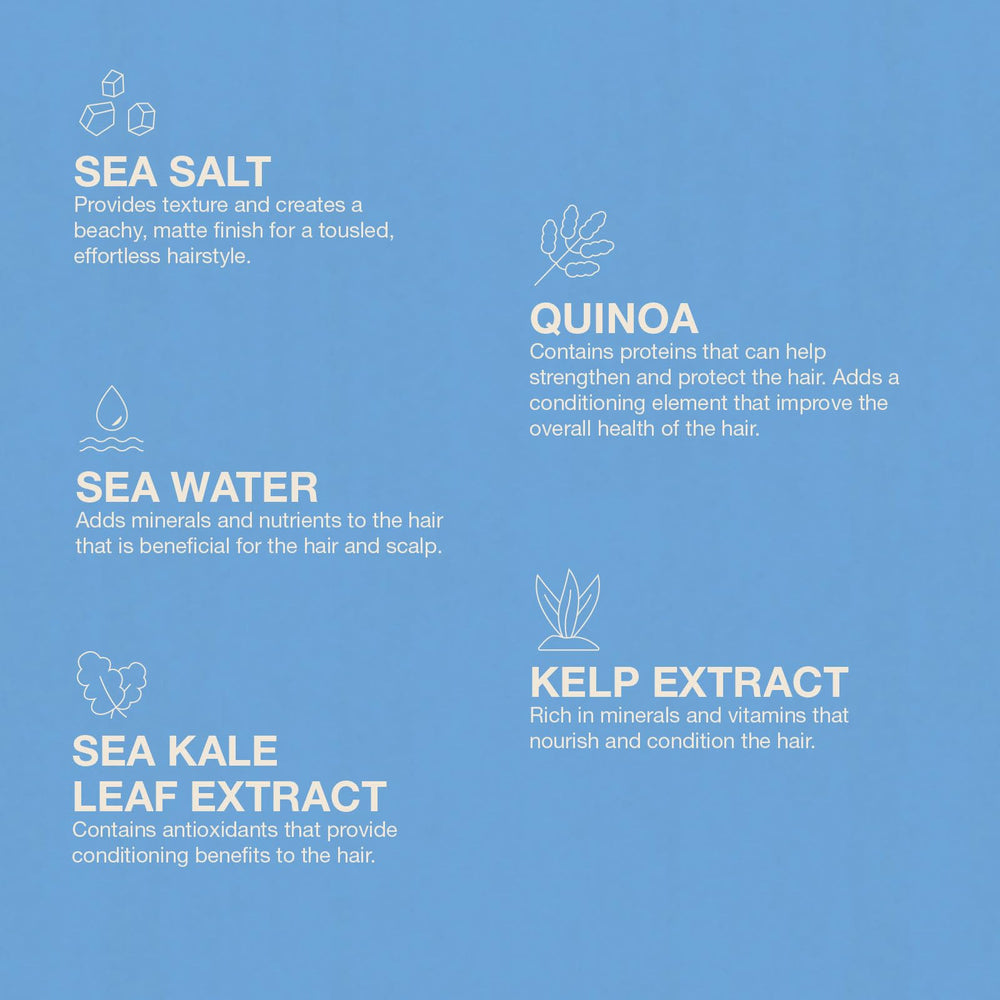 Jeff's Barbershop Sea Salt Texture Spray on dry hair enhances waves and body.