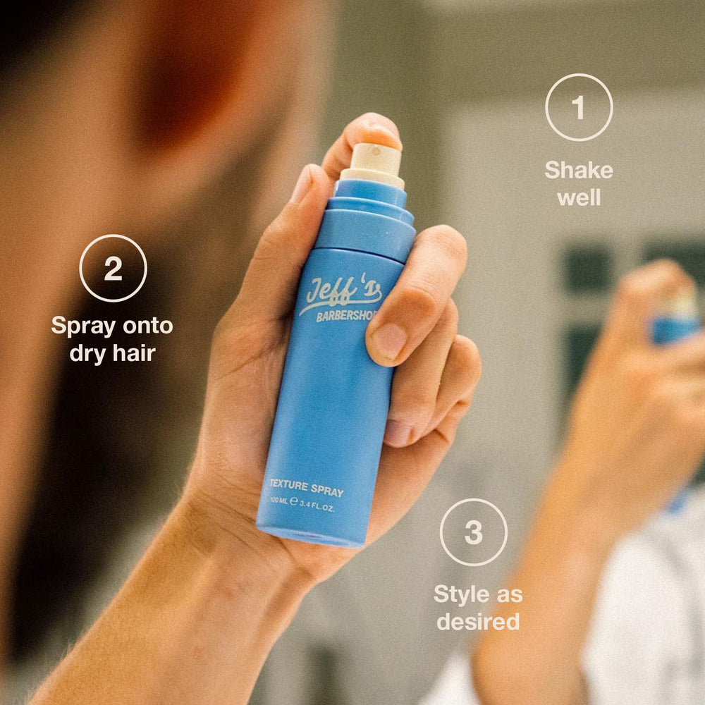 Jeff's Barbershop Sea Salt Texture Spray contains sea kale leaf and kelp extract for hydration.