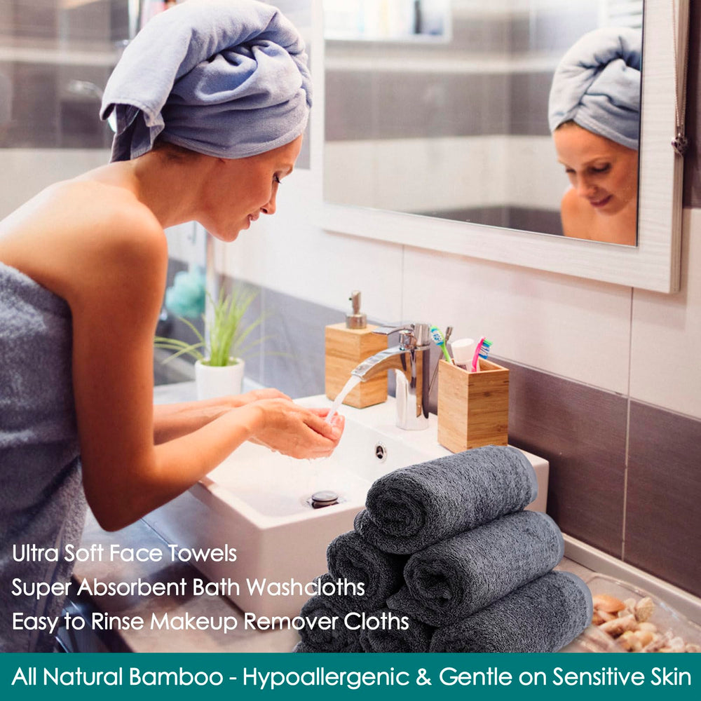 JEFFSUN Wash Cloths soft closeup highlights ultra-soft skin-friendly texture.