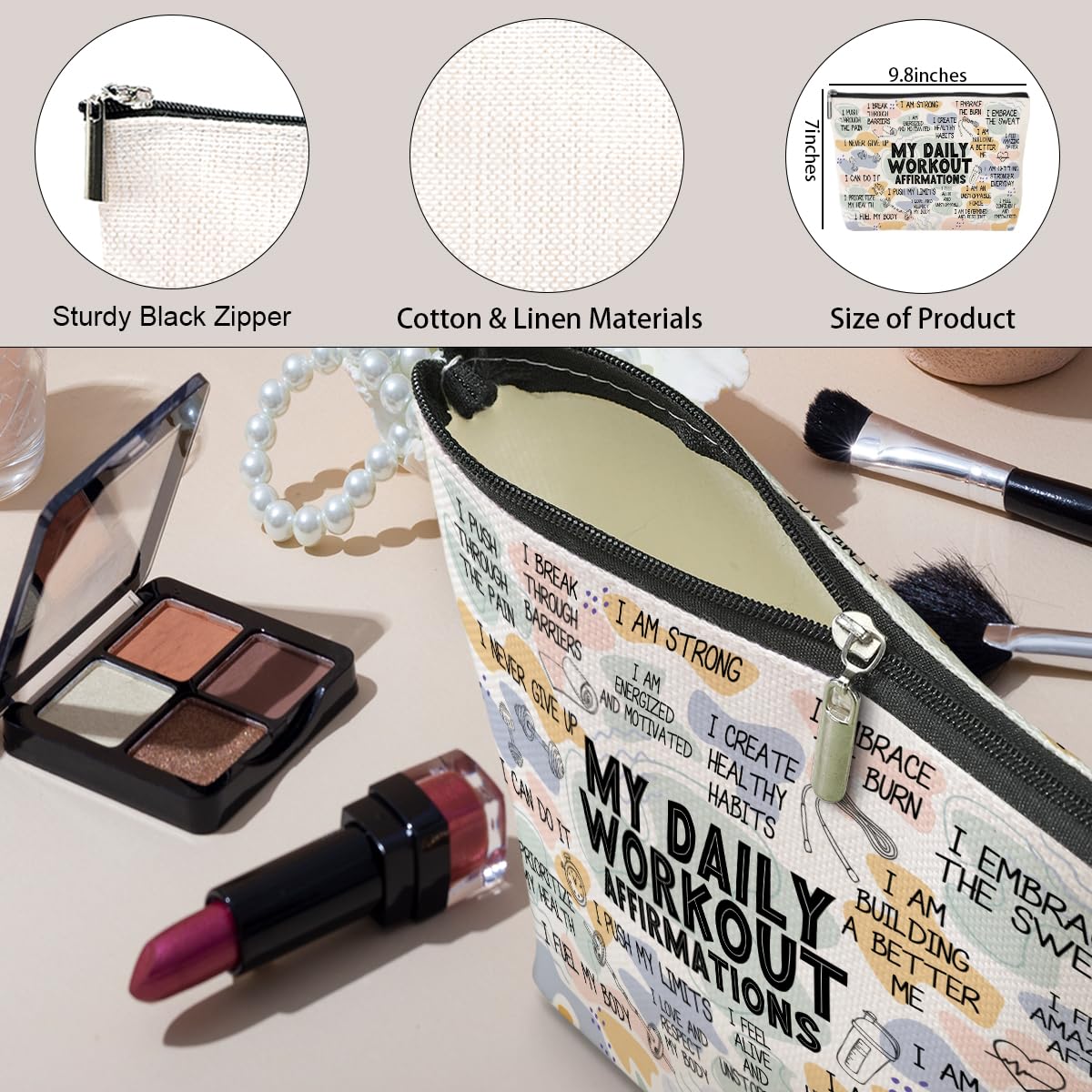 Jeilink bolsa cosméticos pequeña, uso diario y organización simplificada.