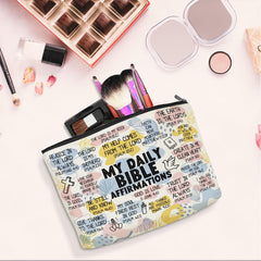 Jeilink daily affirmations makeup bag size 9.8x7 inches ready for travel
