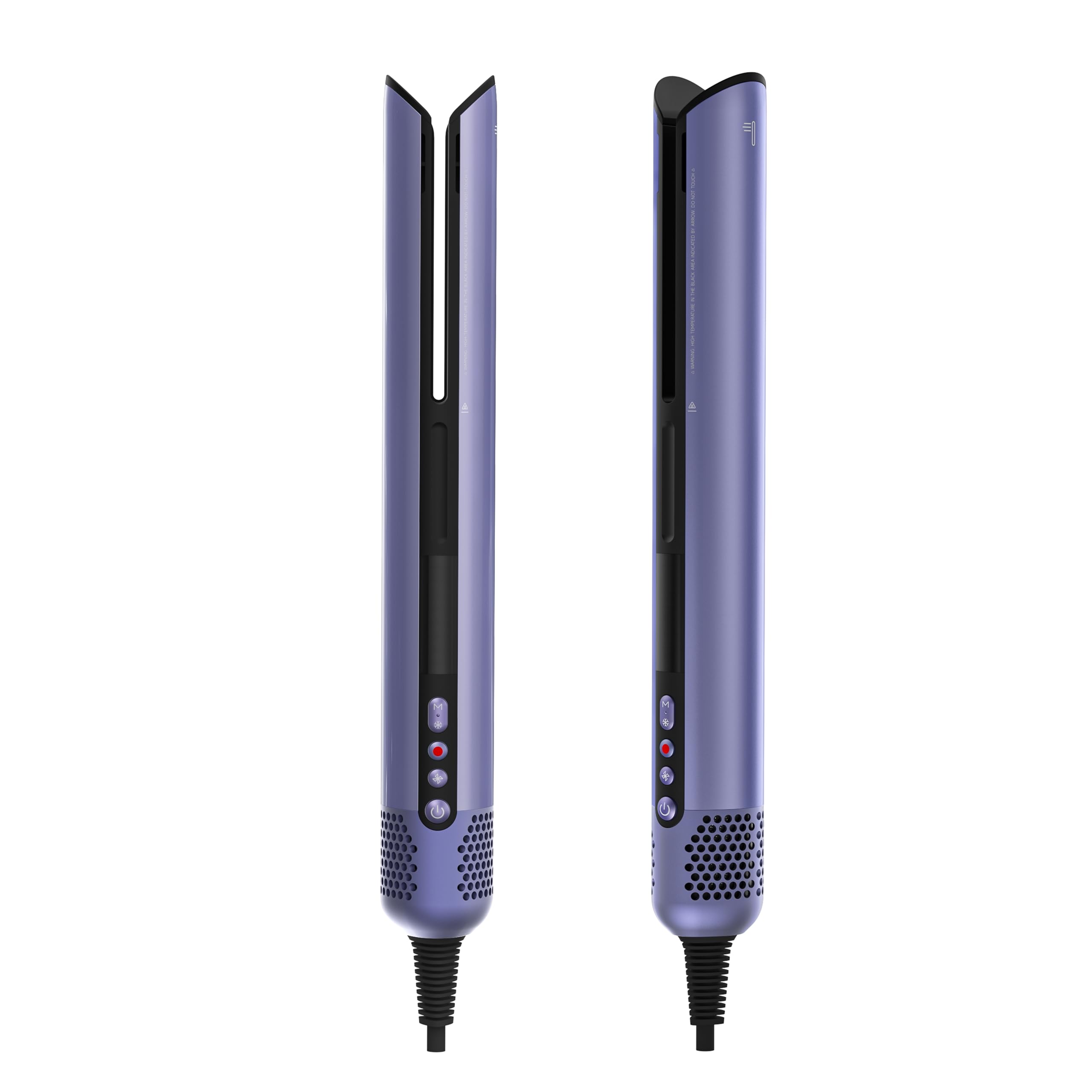 Jellyfish air-straightener with U-slot in action, demonstrating zero-touch, damage-free styling.