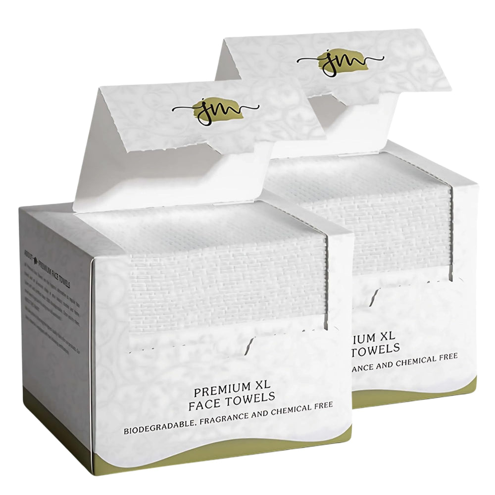 JenMom disposable face towels bulk pack 100-count for home, gym, or travel cleansing
