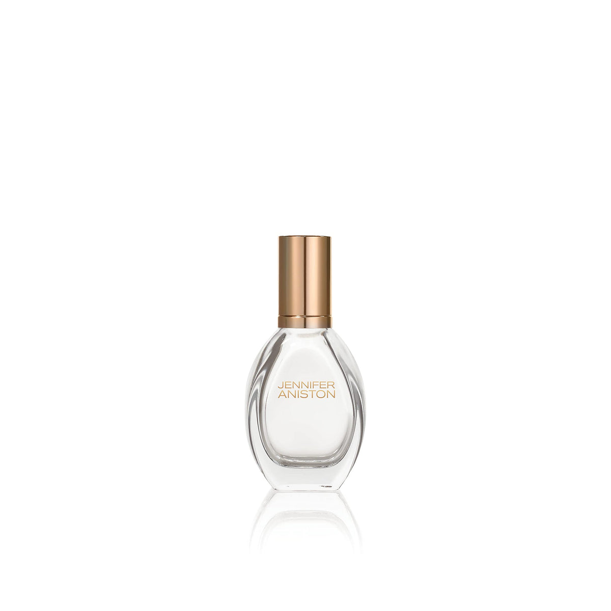 Jennifer Aniston Solstice Bloom bottle closeup signaling radiant daytime wear confidence.