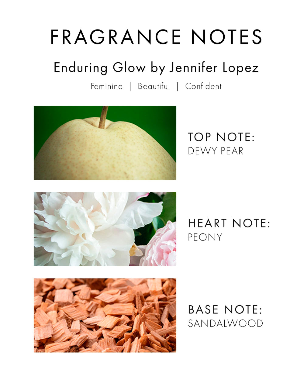 Jennifer Lopez Enduring Glow bottle top view reveals sleek silhouette and radiant finish.