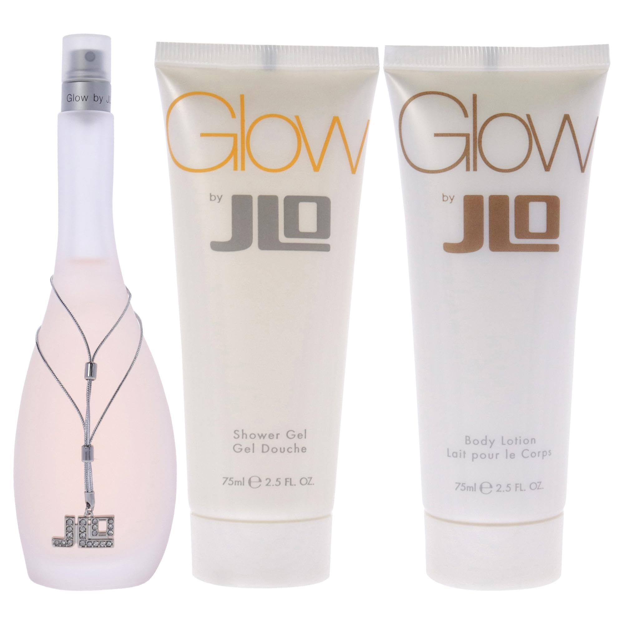 Jennifer Lopez Glow body lotion tube showcases moisturizing routine for soft, hydrated skin