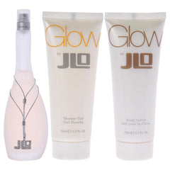 Jennifer Lopez Glow body lotion tube showcases moisturizing routine for soft, hydrated skin