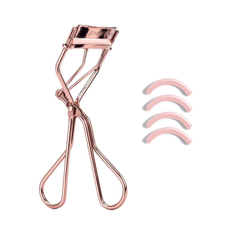 Jenny Patinkin Big Reveal eyelash curler front view with rose-gold finish for precise curling.