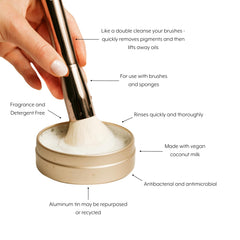 Jenny Patinkin brush residue dissolve process lifts stubborn buildup during cleansing.