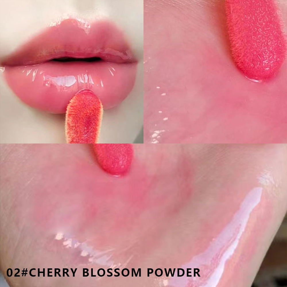 jeosisy lip oil pink-tint bottle hints flattering rosy lips.