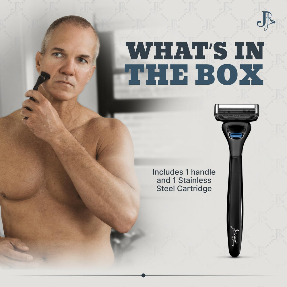 Jeremy's Razors five blade cartridge delivering smooth glide and coverage