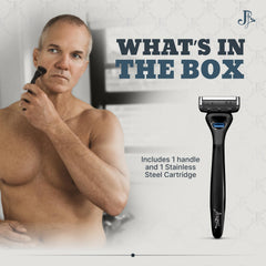 Jeremy's Razors five blade cartridge delivering smooth glide and coverage