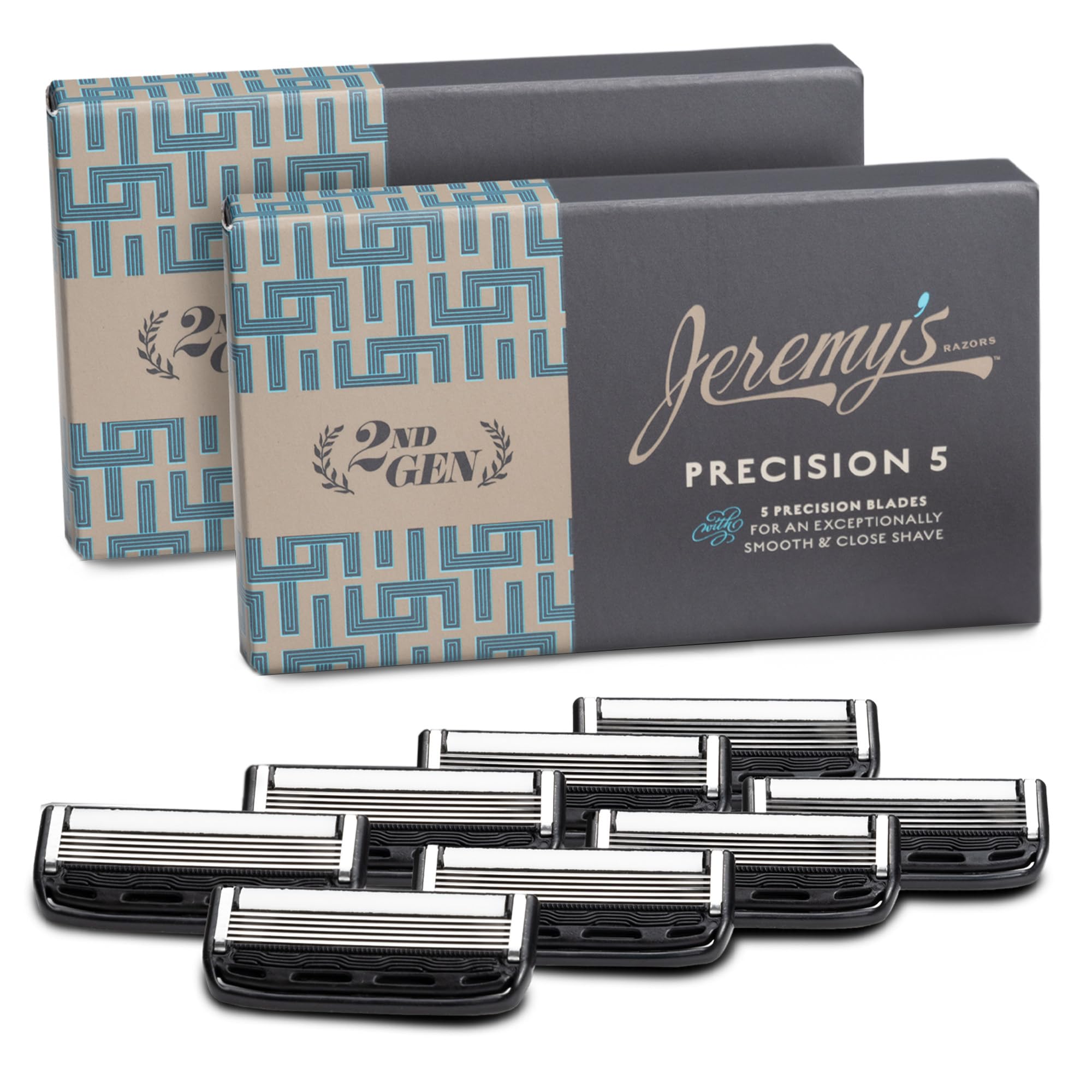 Jeremy's Razors Precision 5 refills closeup for precise edges and smooth shave