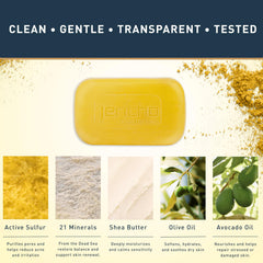 Jericho Dead Sea minerals in soap to support renewal and calm irritation.