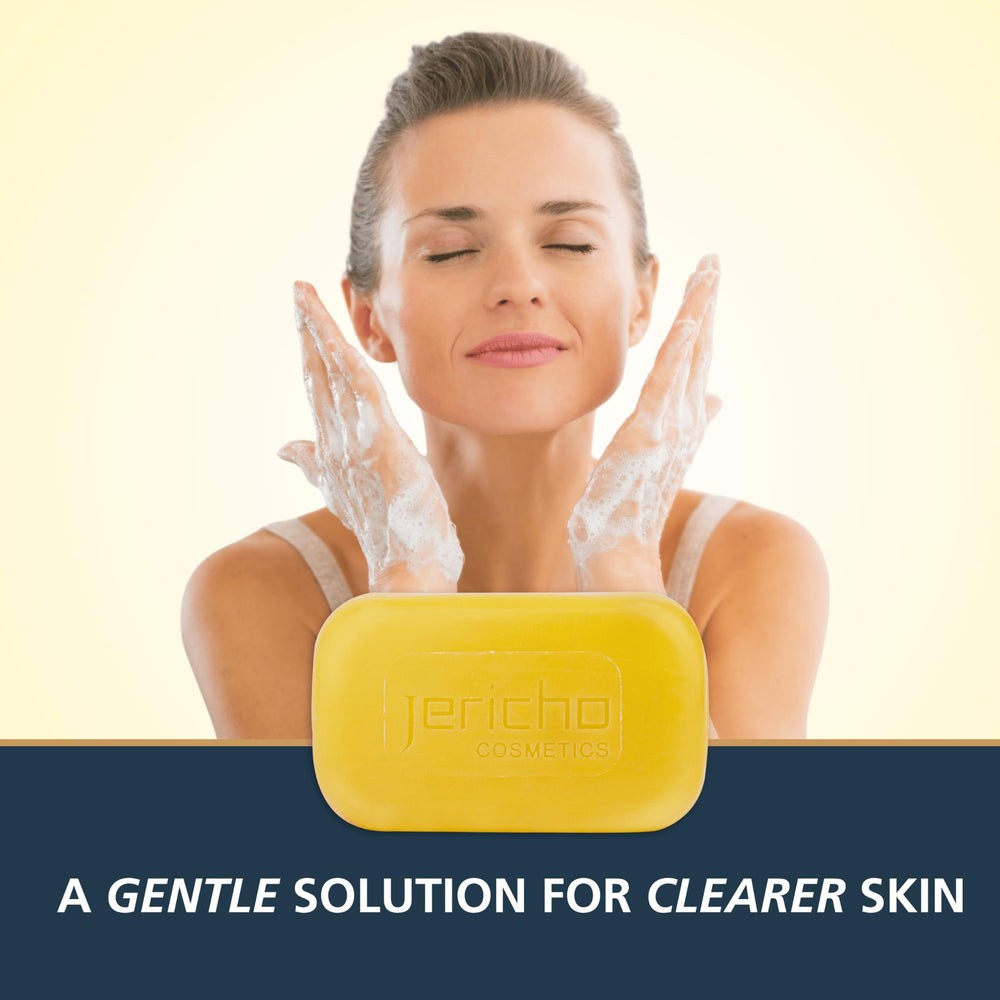 Jericho soap foamy lather for gentle daily cleansing.