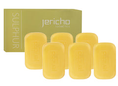Jericho Dead Sea Sulfur Soap six-pack bars for daily cleansing and balance.