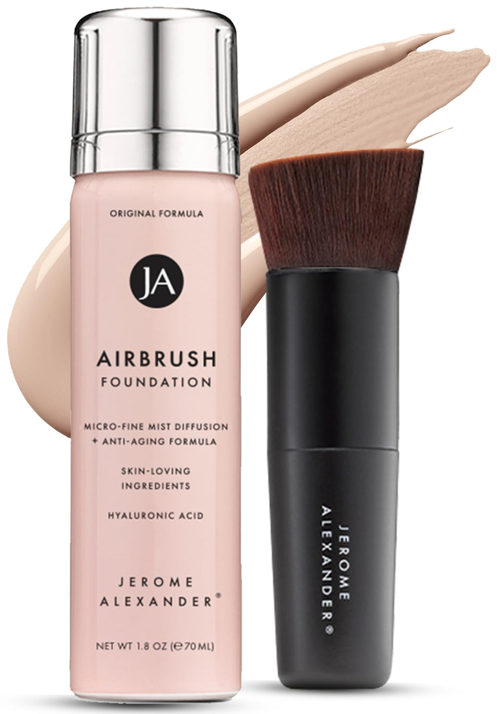 Jerome Alexander MagicMinerals airbrush foundation bottle offers lightweight, buildable coverage for radiant skin.