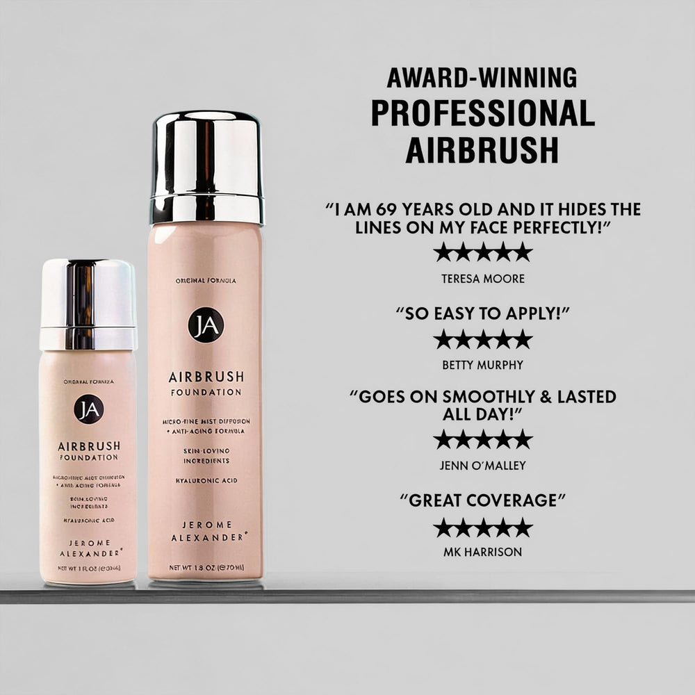 Sensación de piel liviana con MagicMinerals AirBrush Foundation en tono Light-Medium.
