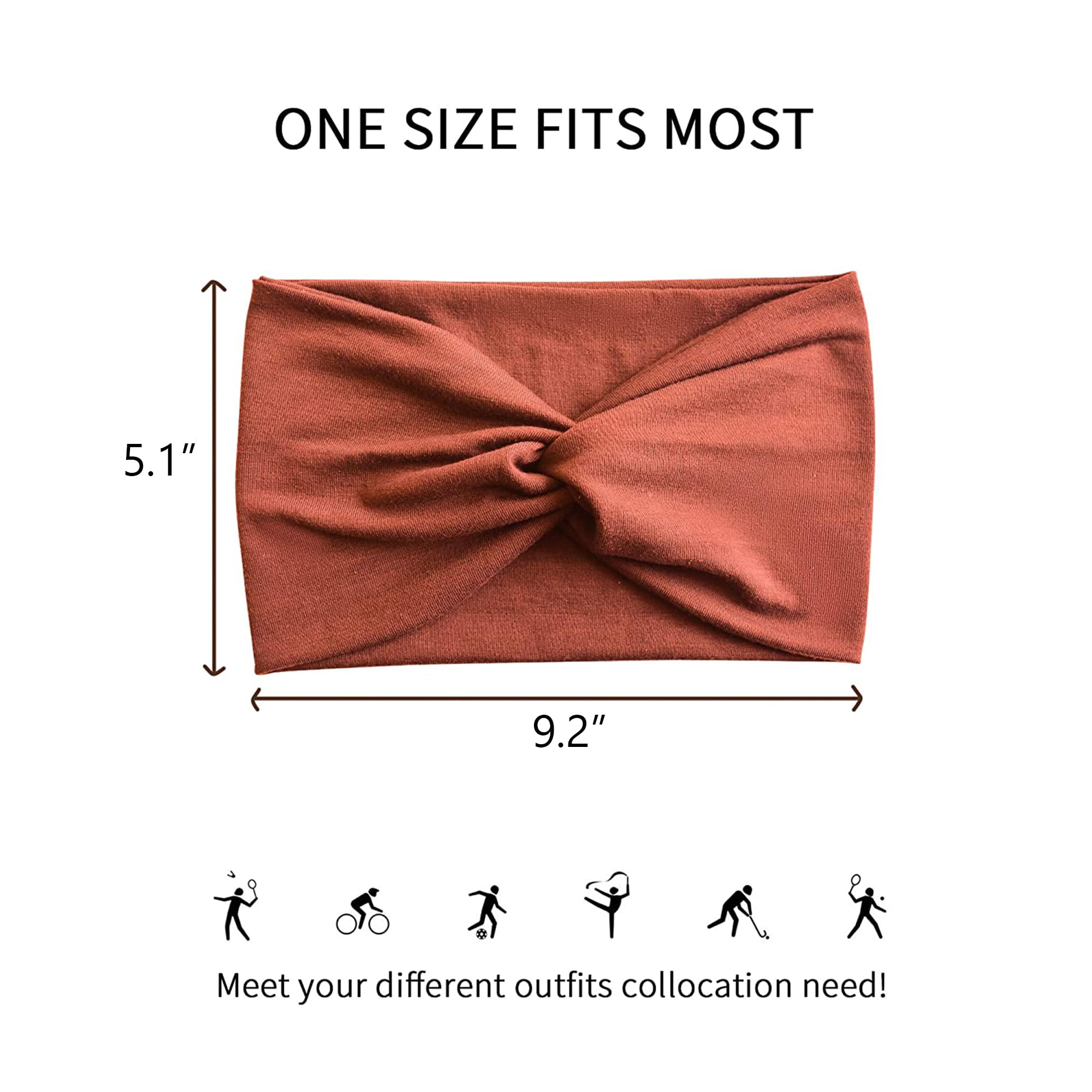 Jesries wide turban headbands shown in multiple colors for secure fit