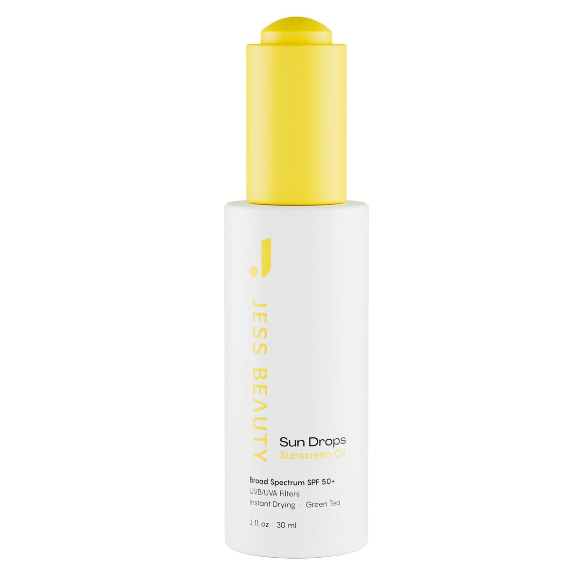 Jess Beauty Face Sunscreen Sun Drops SPF 50 bottle for everyday sun protection.