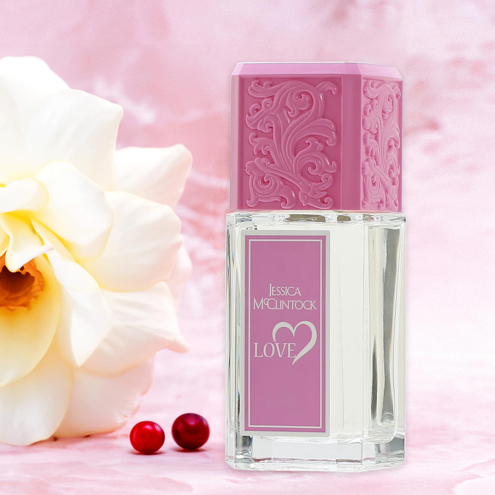 Love by Jessica McClintock bottle-cap close-up, classic design and premium detailing.