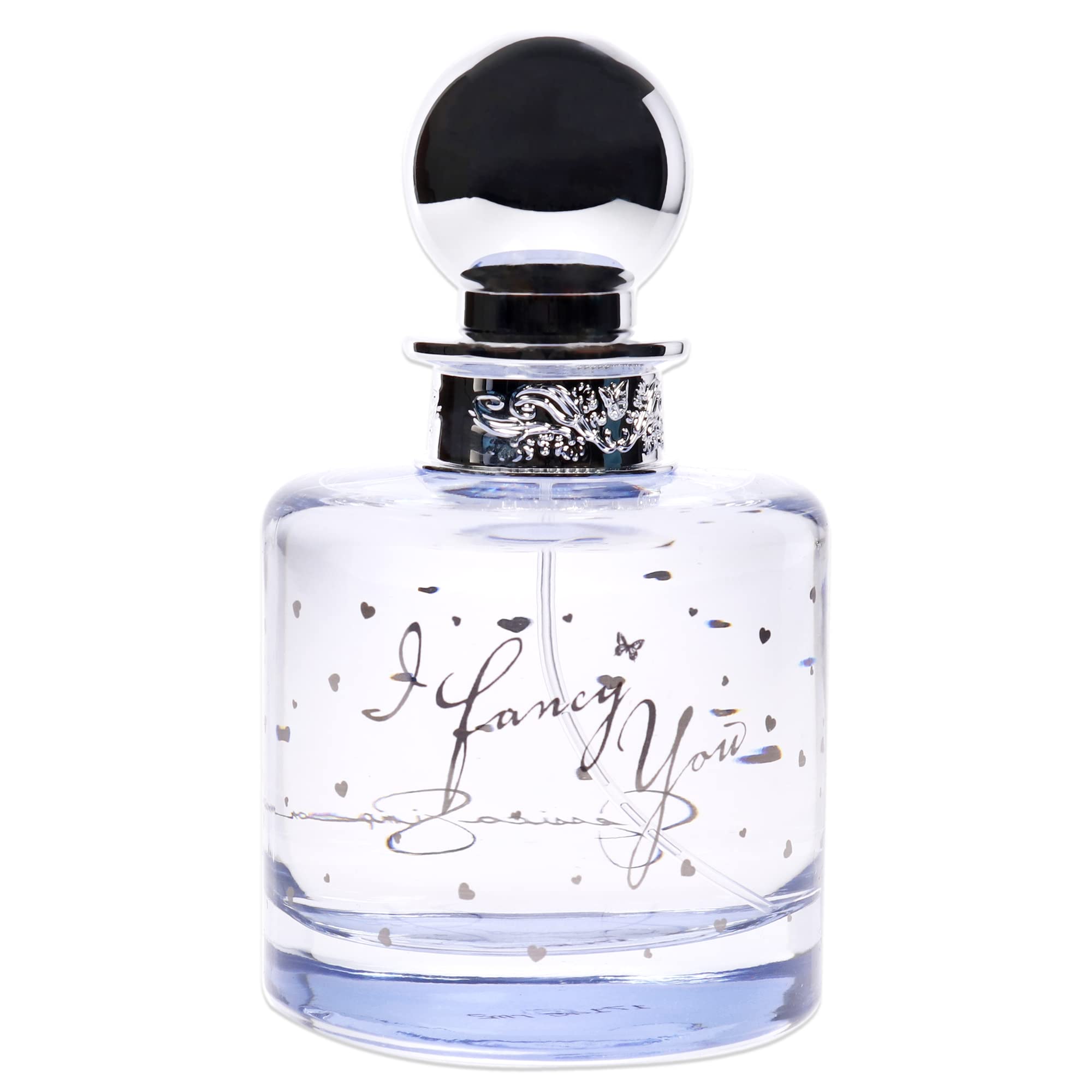 Jessica Simpson I Fancy You bottle close-up emphasizing premium fragrance styling