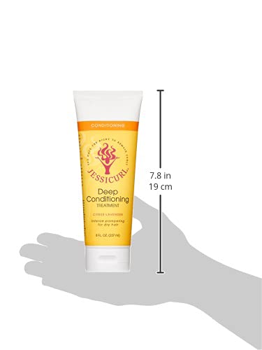 Jessicurl Deep Conditioning Treatment Citrus Lavender ingredients close-up for hydrated curls.