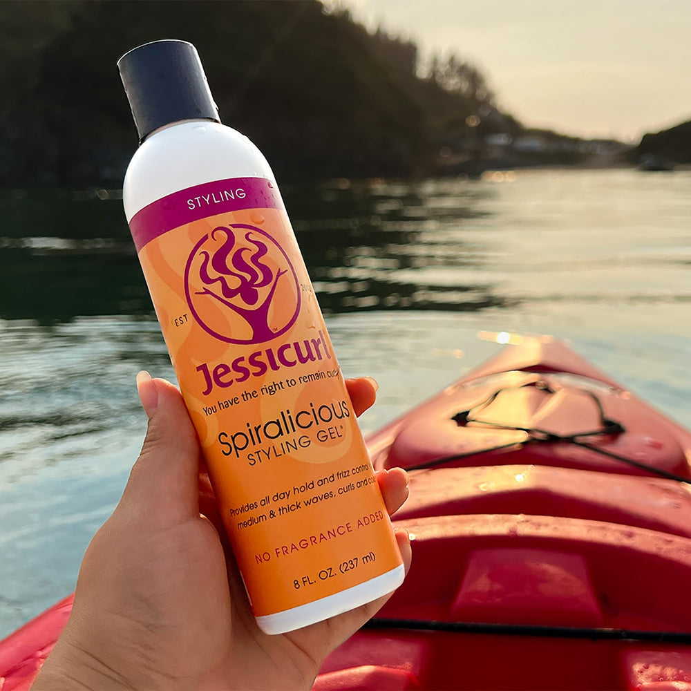 Product shot highlighting fragrance-free gel suited for color-treated hair.