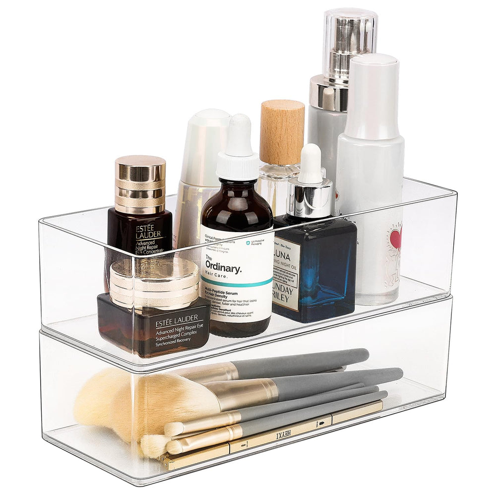 JessLab Acrylic Organizer 2PK with two clear cubes for easy drawer organization and fast access.
