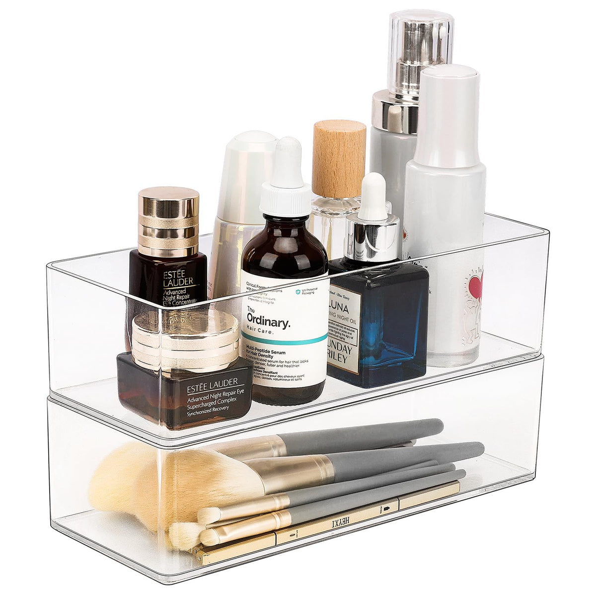 JessLab Acrylic Organizer 2PK with two clear cubes for easy drawer organization and fast access.
