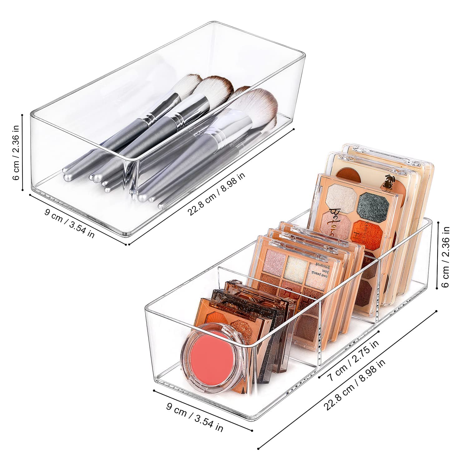 JessLab acrylic organizer drawer-use demonstrating space-efficient arrangement
