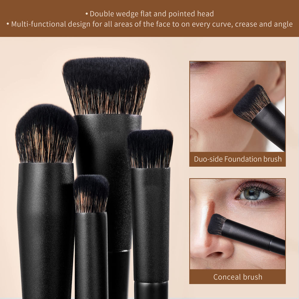 Jessup makeup brush set black eyeshadow brushes enable precise crease-friendly application