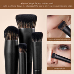 Jessup makeup brush set black eyeshadow brushes enable precise crease-friendly application