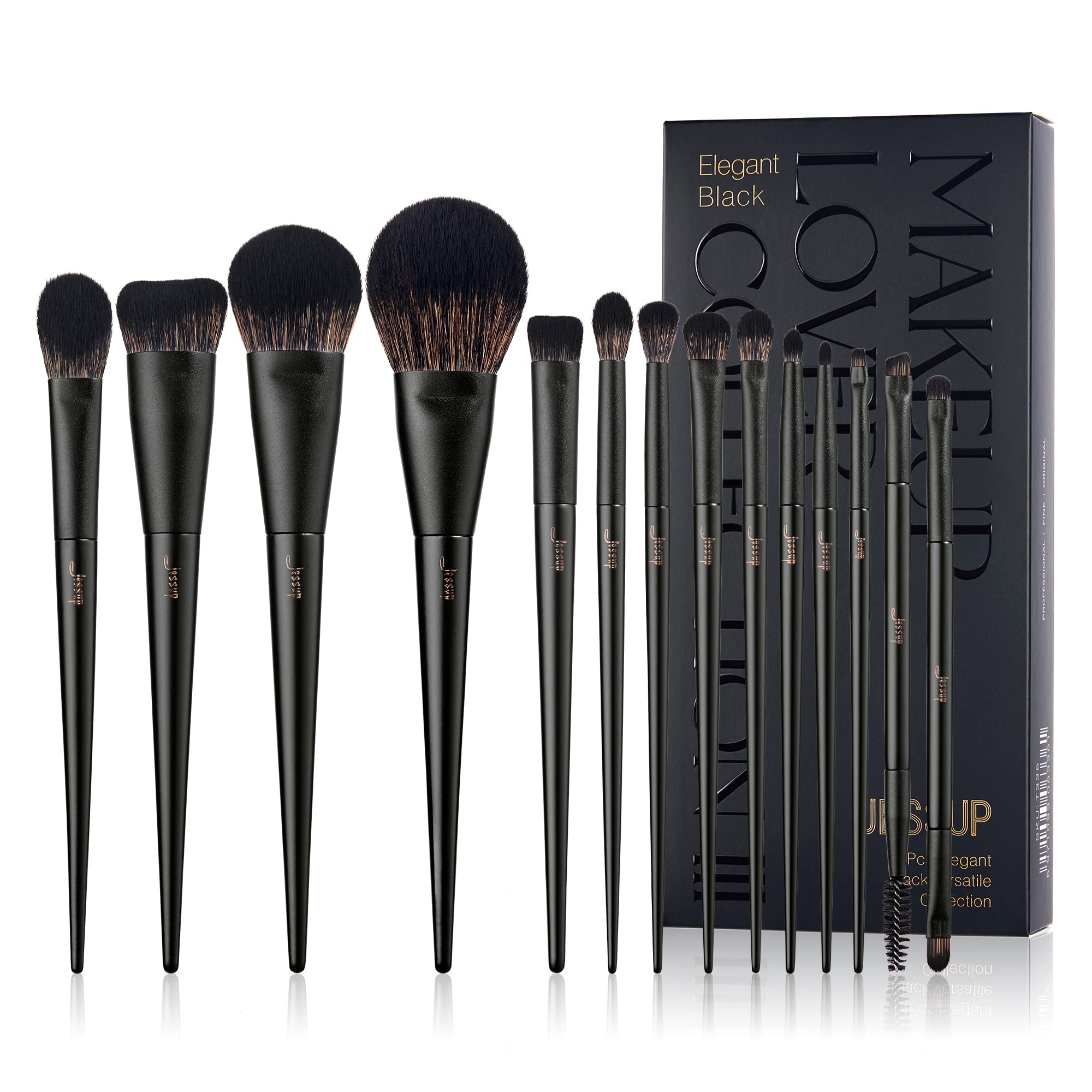 Jessup 14pc makeup brush set face brushes provide smooth coverage and blending