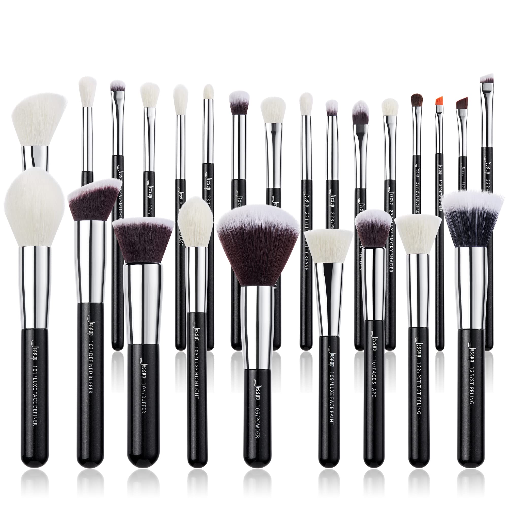Jessup 25pcs makeup brush set packaging box ready for gifting and travel
