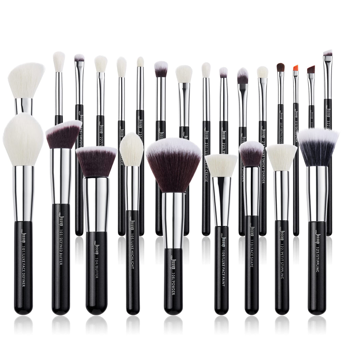 Jessup 25pcs makeup brush set packaging box ready for gifting and travel
