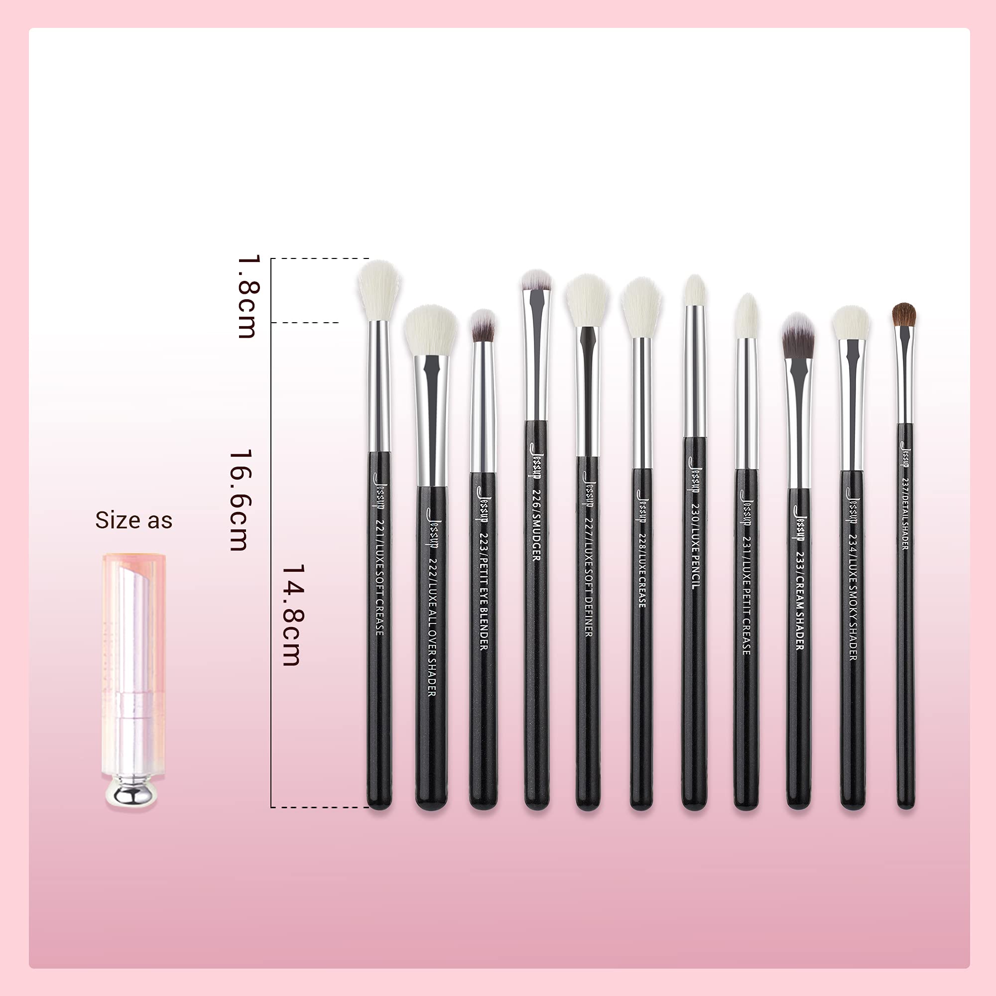 Jessup aluminum ferrule protects bristles and extends brush life.